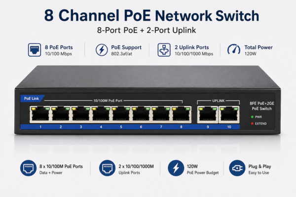 8 Channel PoE Network Switch