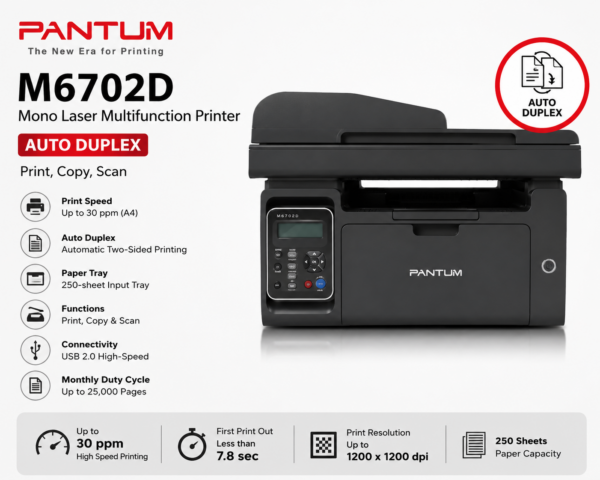 Pantum M6702D Auto Duplex Laser Printer.
